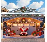 CulineformX Décorations de couverture de porte de Garage de noël, grande bannière de copain de noël de Garage, bannière d'arrière-plan de magasin d'atelier du père