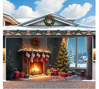 CulineformX Décorations de couverture de porte de Garage de noël, grande bannière de copain de noël de Garage, bannière d'arrière-plan de magasin d'atelier du père