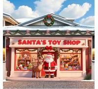 CulineformX Décorations de couverture de porte de Garage de noël, grande bannière de copain de noël de Garage, bannière d'arrière-plan de magasin d'atelier du père