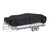 CulineformX Housse De Bateau Ponton Robuste, Housse en Toile ImperméAble RéSistante Aux UV De 21 à 24 Pieds pour Ponton avec Sangles RéGlables, Noir