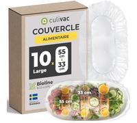 culivac Film Alimentaire Reutilisable - Charlotte Alimentaire Reutilisable - Couvre Plat Reutilisable pour Conservation des Aliments - 55 x 33 cm rectangulaire - Lot de 10
