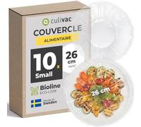 culivac Film Alimentaire Reutilisable - Charlotte Alimentaire Reutilisable - Couvre Plat Reutilisable pour Conservation des Aliments - 26 cm rond - Lot de 10