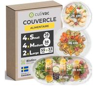 culivac Film Alimentaire Reutilisable - Charlotte Alimentaire Reutilisable - Couvre Plat Reutilisable pour Conservation des Aliments - 4 x 26 cm, 4 x 36 cm, 2 x 55 x 33 cm - Lot de 10