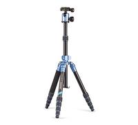Cullmann MUNDO 55453 522T Trépied de voyage 135,5 cm bleu avec rotule incl. système attache rapide + colonne centrale courte + étui de transport idéal pour macro et voyage (1160 g replié 31,5 cm)