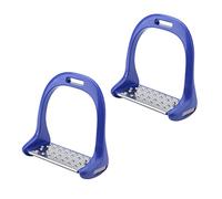 Culnflun 1 Paire d'étriers d'équitation, étriers équestres en Aluminium avec Coussinet antidérapant en Acier Inoxydable pour matériel de Selle (Blue)