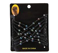 Culnflun 1 peigne magique extensible en perles, double peigne, pince à cheveux, disque flexible, épingle à cheveux, pince pour femmes et filles, coiffure quotidienne et chignon fac (Black)