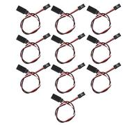 Culnflun 10 pièces câble d'extension servo 3 Broches 100 mm, connecteur JR Femelle à Femelle avec Noyau intérieur en Laiton pour modèle de Voiture, hélicoptère et Avion Futaba JR (300 mm mâle à