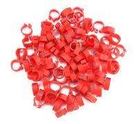 Culnflun 100pcs Pigeon Pigeon Rontements numérotés 001 100 Bandes de Jambe d'oiseau réutilisables durables pour Lettres Pigeons et Oiseaux Adultes 8 mm 6 Couleurs (Rouge)