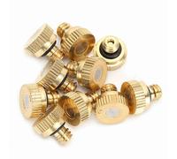 Culnflun 10PCS Brass Misting Nozzle, 0.01in Orifice (0.2 Mm) 10/24 UNC Low Pressure Atomizing Sprayer Nozzle for Outdoor Cooling System