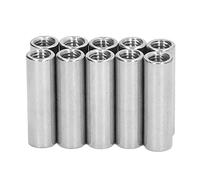 Culnflun 10PCS Female Thread Fully Threaded Rod Coupling Nut M8 X 1.25 12 L40mm Round Shape Coupling Nut Set for Connection Studding Connector Fasteners Rod Coupling Nuts
