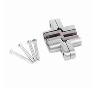 Culnflun 180 degrés en alliage de zinc Invisible Porte pliante Cross de charnières cachées, 43,7 mm / 60,4 mm / 94 mm Hinges d'armoire de service robustes à la rouille, pour porte (60,4 mm)