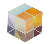 Culnflun 22 mm Verre Optique X-Cube Prism Spectrum Dispersion Prism for Physics Education, Photography Accessoires Éclairage décoratif avec boîte de Rangement protectrice (2 * 2 * 2cm)