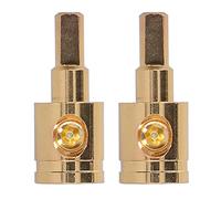 Culnflun 2pcs 0ga Connecteur de borne de Fil de Fil Pur cuivre en Or plaqué pour l'amplificateur Audio de Voiture Modification
