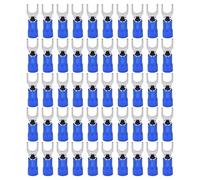 Culnflun 50 pièces cosses à fourche isolées bleues 12-10AWG SV5.5-6, connecteur de fil de type U, jeu de bornes à sertir, pour équipements électriques et systèmes d'automatisation