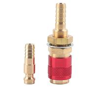 Culnflun Adaptateur à gaz refroidi par eau, connecteur de tuyau à ajustement rapide M8 Ensemble de connecteur de soudage Mig Tig Torche en laiton (Red)