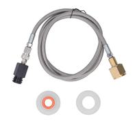 Culnflun Adaptateur de recharge de soude, connecteur de recharge de cylindre de CO2 CGA320, raccord de réservoir de CO2 de tuyau en acier inoxydable de 60 pouces, kit de connexion (Stainless Steel