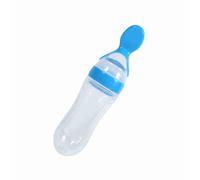 Culnflun Biberon Cuillere Bebe, Biberon en silicone à presser pour bébé, Baby Feeder Bottle, en Bas Âge Frais Alimentaire Céréales Squeeze Feeder Chaude 90 ml(bleu)