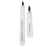 Culnflun Bicycle Mudguard Set haute résistance en plastique avant arrière garde-boue avec bandes réfléchissantes pour route de montagne vélos pliants noir blanc 11,02 pouces avant (Blanc)