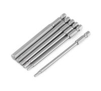 Culnflun Bit de tournevis magnétique, 6 pcs 100 mm Bit d'outil de tête hexagonale avec 1/4 tige hexagonale en acier S2 durable dur pour les tournevis électriques Formes électriques
