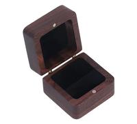 Culnflun Boîte à Anneau en Bois rétro Beau Bouton Portable Bouton Portable Boîte de Noyer Noir 55x55x35 mm pour Les propositions Engagements Mariages