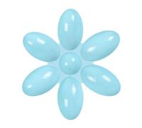 Culnflun Bol de Nourriture pour Chat en Forme de pétale matière Plastique Facile à Nettoyer Grande capacité pour Chatons Petits Chats et Chiots Plat d'alimentation Bleu avec Base s (Bleue)