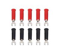 Culnflun Bornes électriques à sertir de type U, 10 connecteurs à fourche isolés de 4 mm, accessoire de fil pratique pour fiche banane et connexion de circuit multimètre