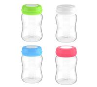 Culnflun Bouteilles de rangement de lait maternel Boutelles zer à la fuite de calibre avec un joint en silicone 180 ml 4pcs Ensemble pour les mères d'allaitement pp matériau bleu r