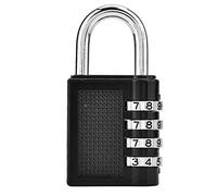 Culnflun Cadenas à combinaison à 4 chiffres avec 10 000 combinaisons Approuvé par la TSA Verrouillage par mot de passe en alliage de zinc argenté pour casier de salle de sport, bag (Noire)