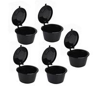 Culnflun Capsules de café, 5 pièces, tasse filtrante à café réutilisable de 50ml, dosette de café rechargeable avec cuillère à mesurer, herbe (Noire)