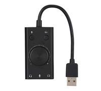 Culnflun Carte Son Interface Audio USB Carte Son USB SC2 Adaptateur Audio USB 2.0 avec Sortie 3 Ports Contrôle du Volume Commutateur muet pour Ordinateur de Bureau Ordinateur Porta