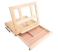 Culnflun Chevalet d'artiste pliant réglable, boîte de chevalet de table Portable avec tiroir, couleur bois de pin pour peinture extérieure
