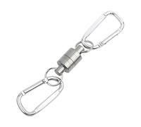 Culnflun Clip de dégagement magnétique pour Filets de pêche à la Mouche, Support de Boucle de Suspension en Acier Inoxydable avec lanière rétractable, Paquet Double (Double Boucle)