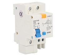 Culnflun Disjoncteur de courant résiduel unipolaire + neutre, disjoncteur 1P+N RCBO 32 A 30 mA 230/400 V, protection contre les fuites pour panneaux électriques domestiques et