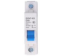 Culnflun Disjoncteur miniature 1P 40 A 230/400 V, disjoncteur MCB unipolaire 40 A, DZ47-63 C40 Montage sur rail DIN avec capacité de coupure de 6 000 A pour l'éclairage
