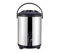 Culnflun Distributeur de Boissons, Seau à boisson isotherme en Acier Inoxydable, Distributeur d'eau Chaude et Froide avec robinet, isolation double paroi, pour boissons, Vin chaud, café, thé (8L)