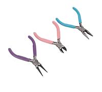 Culnflun Ensemble de 3 pinces à bijoux en acier à haute teneur en carbone, robuste, durable, antirouille, nez rond, aiguille, pince diagonale, large application pour la fabrication