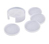 Culnflun Ensemble de moisissures de montagnes russes, silicone rond pour décoration de table à la maison 4 moule avec boîte de rangement finition brillante durable