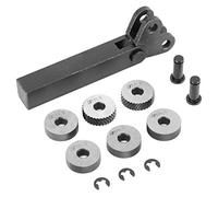 Culnflun Ensemble d'outils de moletage professionnels en acier avec 7 molettes linéaires à double roue diagonale 0,5 mm 1 mm 2 mm pour tour, travail des métaux, motif antidérapant,