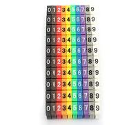 Culnflun Étiquettes numériques pour tubes, marqueurs de câbles, en plastique coloré et durable, à clipser, couleurs vives, identification facile pour l'organisation du câblage élec (100pcs KCM-4mm 4