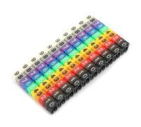 Culnflun Étiquettes numériques pour tubes, marqueurs de câbles, en plastique coloré et durable, à clipser, couleurs vives, identification facile pour l'organisation du câblage élec (100pcs KCM-2,5 mm