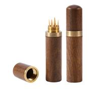 Culnflun Étui de capsule de porte-dents en bois, récipient de bac à dents portable de 3,22 pouces artisanal à la main, pour le camping en plein air Utilisation à la maison (Bois d'ébède)