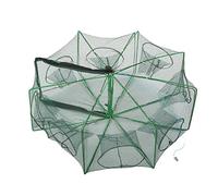 Culnflun Filet de pêche, 29,9 x 10,2" Plié Automatique Crevette Crabe Piège à Poisson Cage Cadre en Acier Inoxydable Filet en Nylon Durable pour la Pêche en Eau Douce en Eau Salée