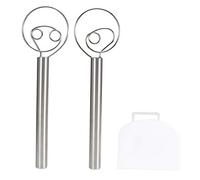 Culnflun Fouet à pâte, agitateur à bobine en acier inoxydable 30x8,5x2 cm, outil de cuisson de cuisine professionnel avec grattoir, pour mélanger la pâte, les crêpes, les muffins,