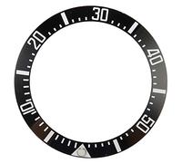 Culnflun Insert de lunette de montre en céramique de 40 mm, base noire avec chiffres dorés, accessoire de remplacement de réparation d'anneau de lunette de montre avec perle lumine (Caractère Blanc