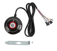 Culnflun Interrupteur d'alimentation Externe pour PC de Bureau, Coque ABS, Alimentation PC à Distance avec 2 Ports USB et Prise Audio 3,5 mm, Interrupteur Marche/arrêt pour (2USB+Audio)