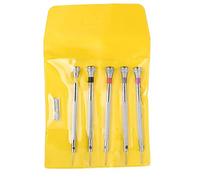 Culnflun Jeu de 5 tournevis à fente de précision, micro-tournevis en acier 0,8/1,0/1,2/1,4/1,6 mm avec 5 lames supplémentaires, pour la réparation de montres, bijoux, lunettes, kit
