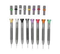 Culnflun Jeu de 8 tournevis de montre 0,6-2,0 mm, kit de tournevis de précision pour bijoutier avec étui de rangement et lames de rechange pour réparation de montres, lunettes, bij