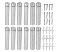 Culnflun Kit de 12 vis d'entretoise 12 x 60 mm, matériel de montage de panneau en acier inoxydable avec chevilles murales et cache-vis pour installation d'images et de panneaux