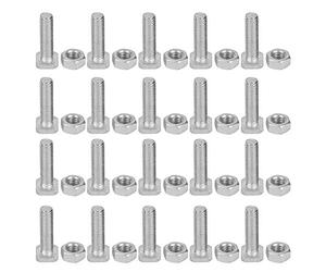 Culnflun Kit de Remplacement de matériel de Serre 20 pièces boulons à tête carrée M6 x 22 mm et écrous Assortis Ensemble de Fixations en Aluminium pour Accessoires d'entretien de r