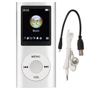 Culnflun Lecteur mp3 élégant Sound sans Perte Multifonctionnel Slim de 1,8 Pouce écran LCD Portable Mot Mp3 Music pour Les étudiants Voyageurs Aluminium Alloy 64 Go (Silver)